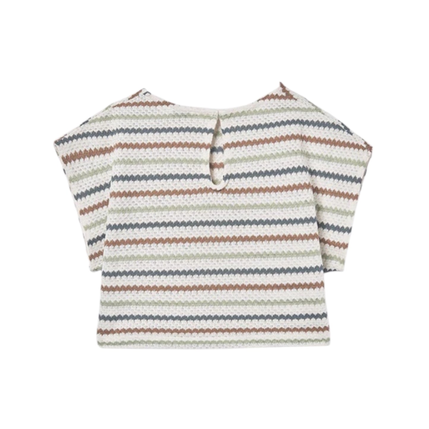 Mayoral - Cream knit, stripe top