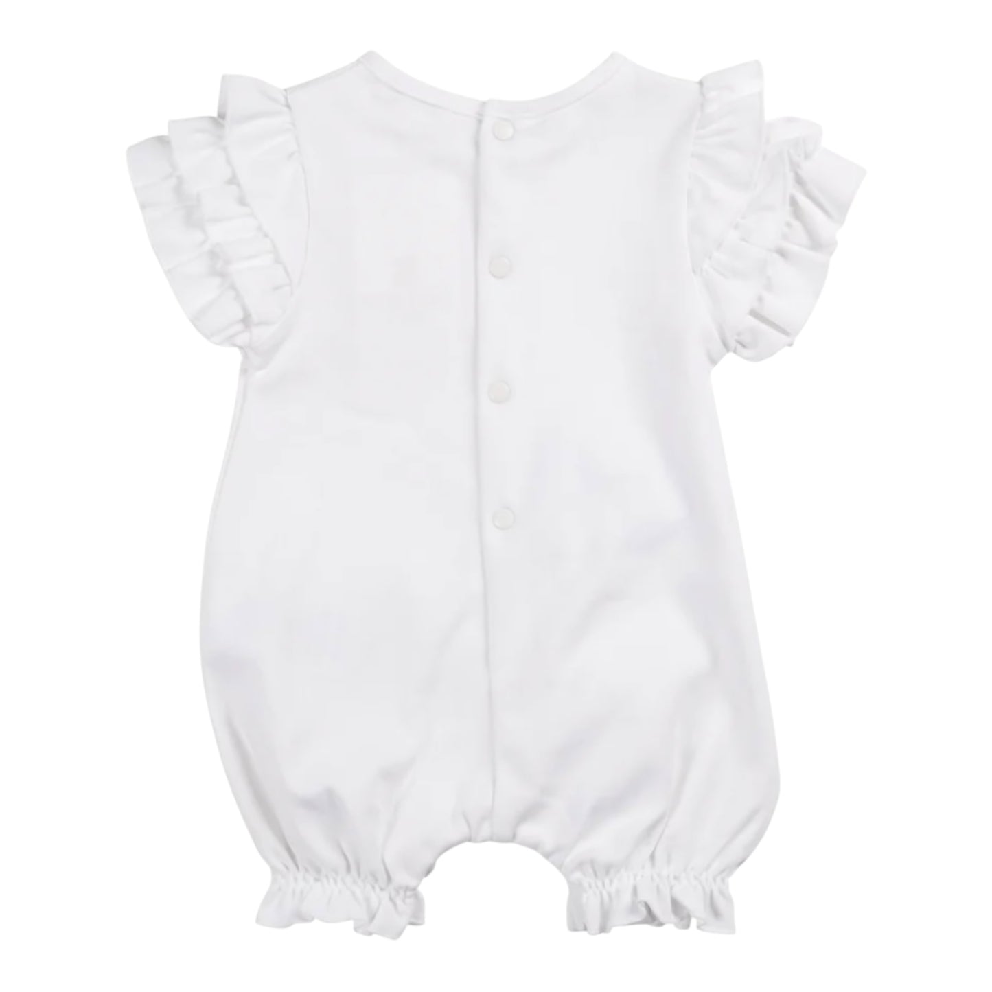 Mintini, All in ones, Mintini - White, all in one, shortie with multi-coloured bows