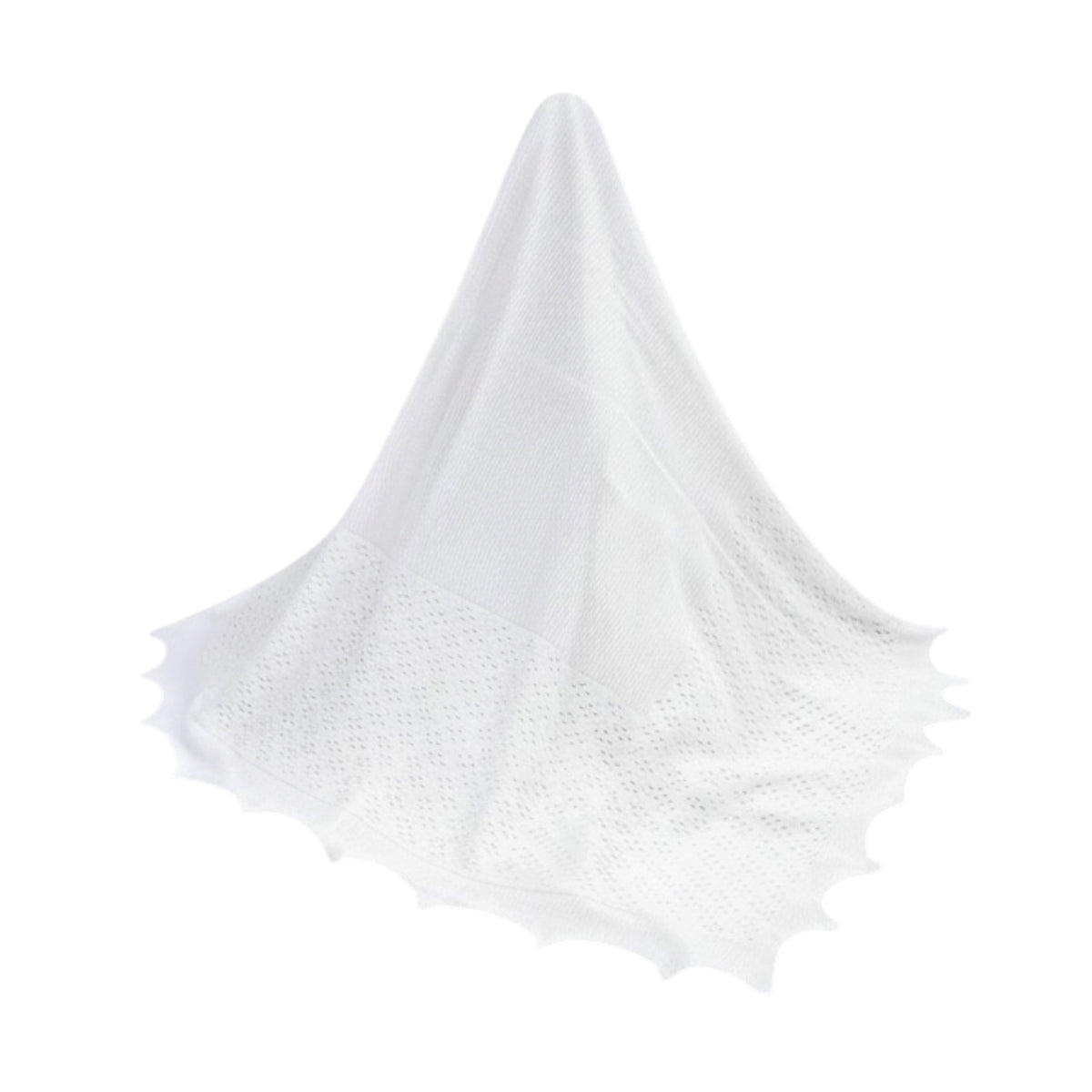 Sarah Louise - White shawl, scalloped edge