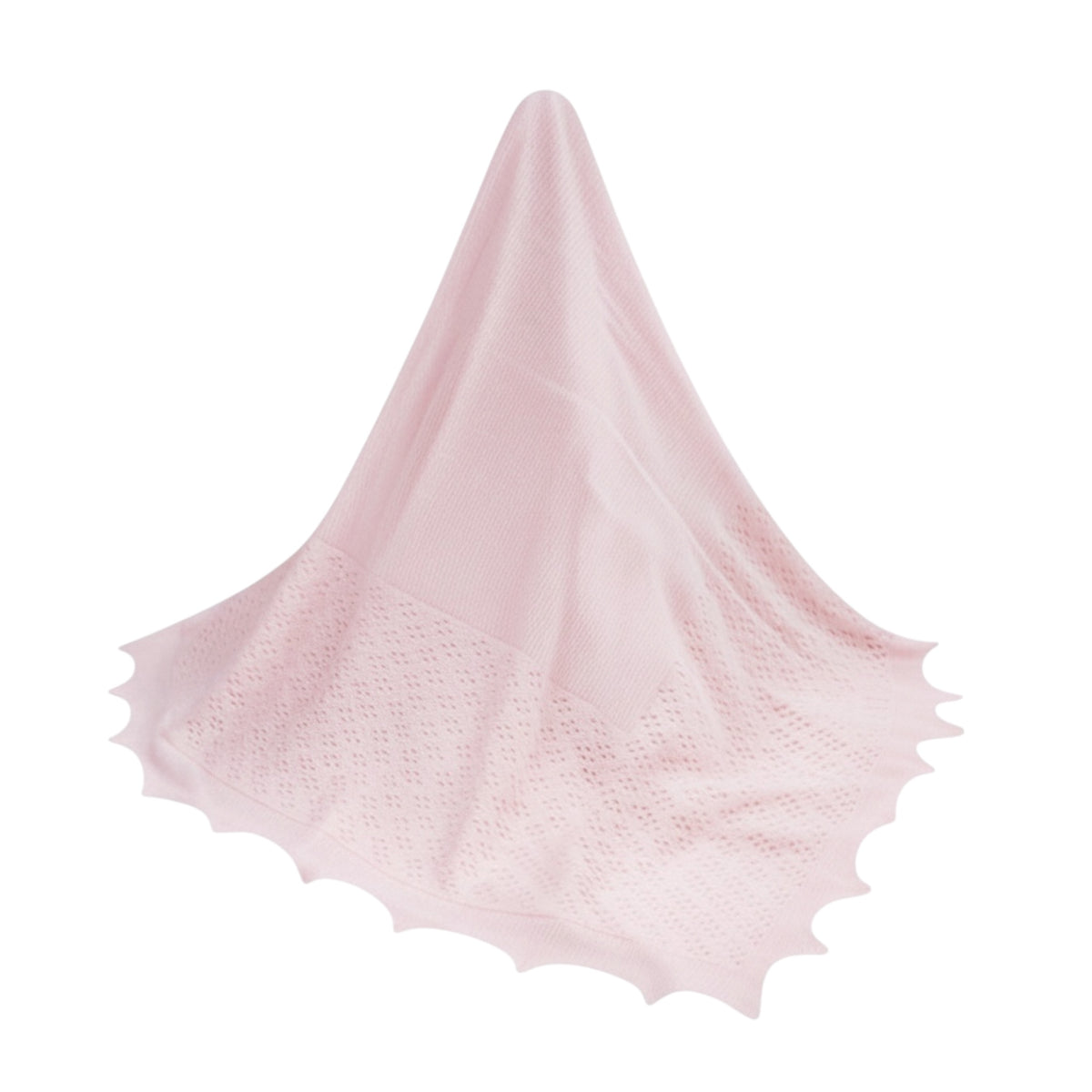 Sarah Louise - Soft pink shawl, scalloped edge
