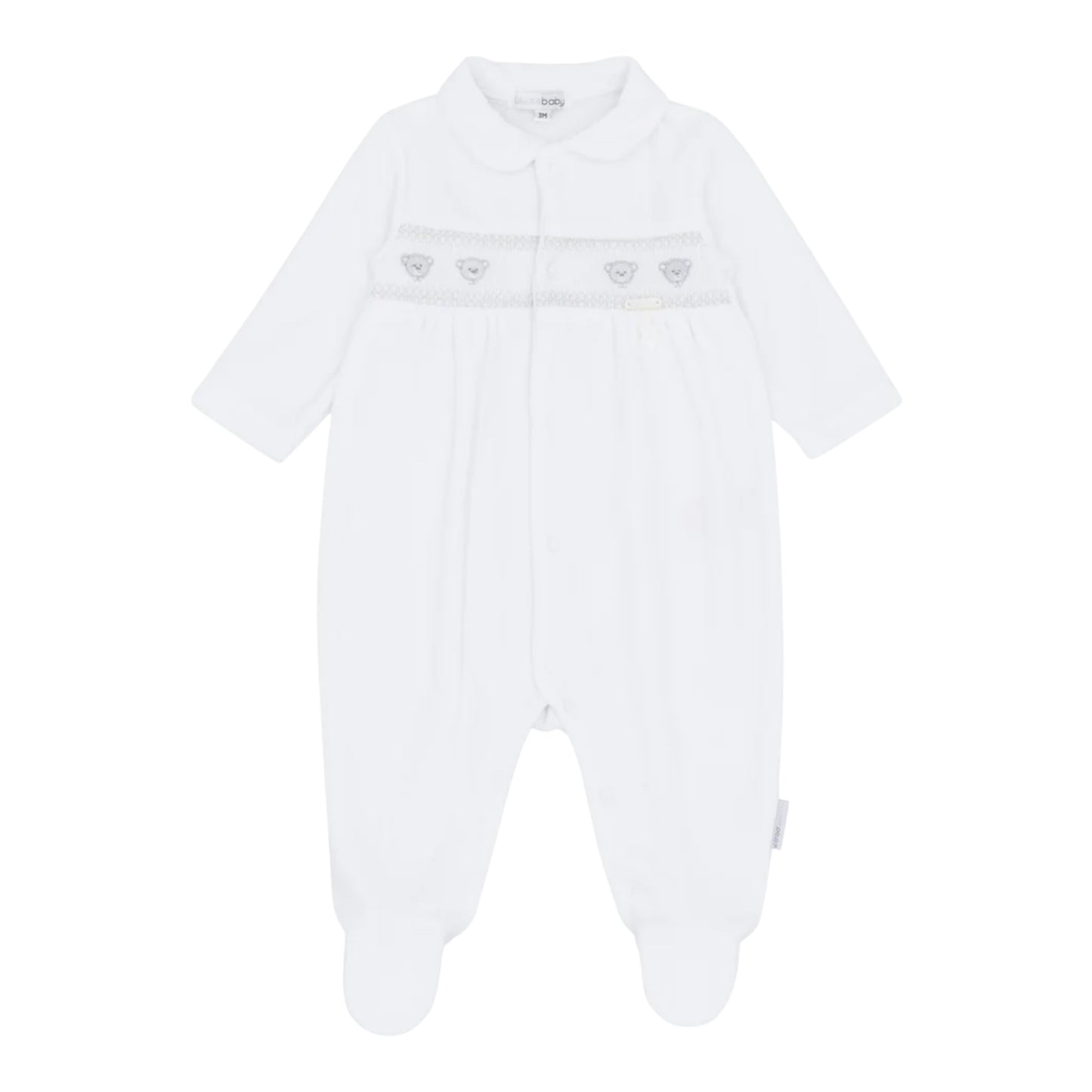 blues baby - White velour all in one,