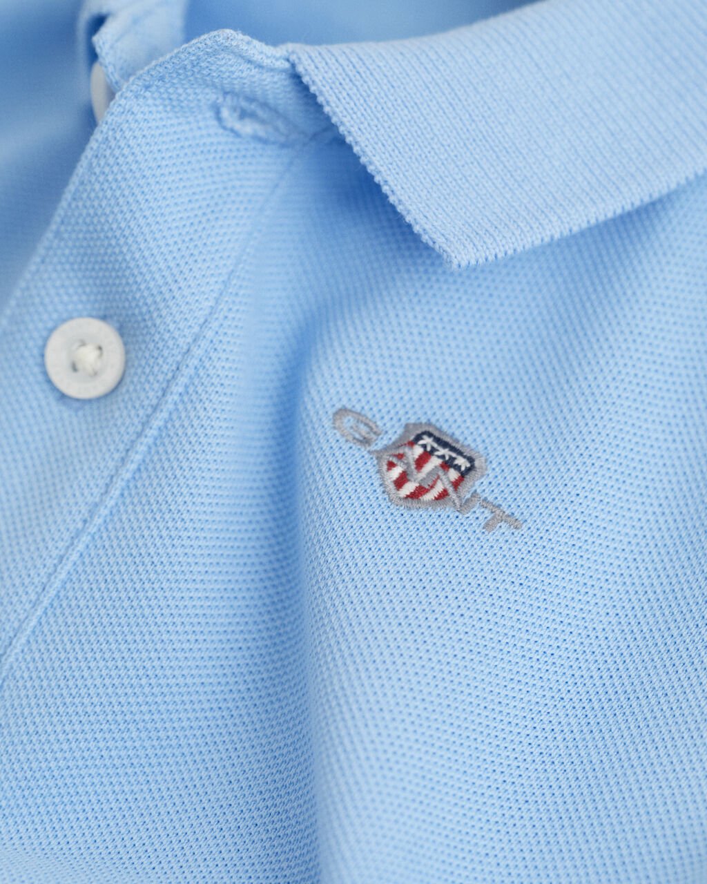 Gant - Light blue, long sleeved polo T-shirt, 6-18m