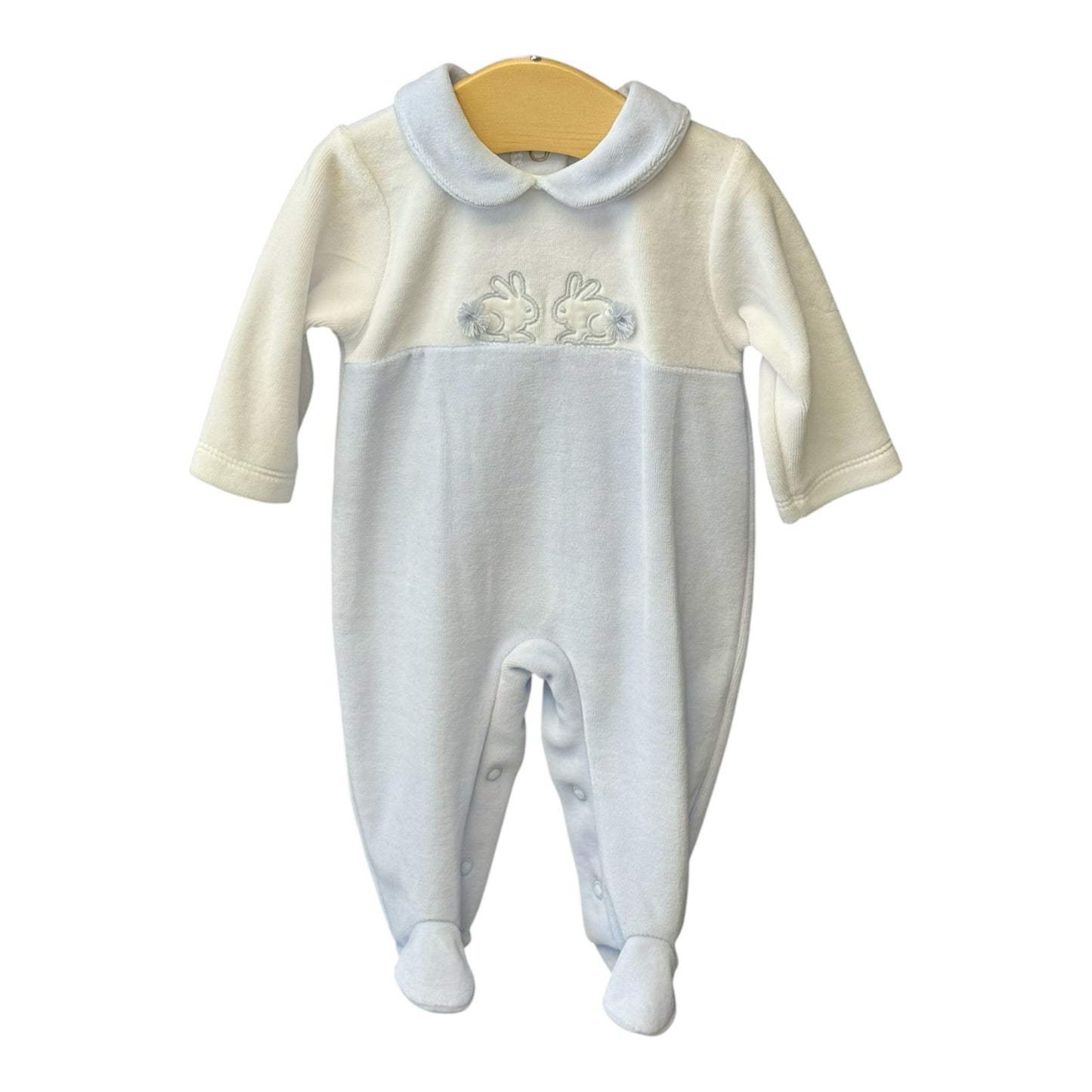 Deolinda - Velour romper, Blue/White