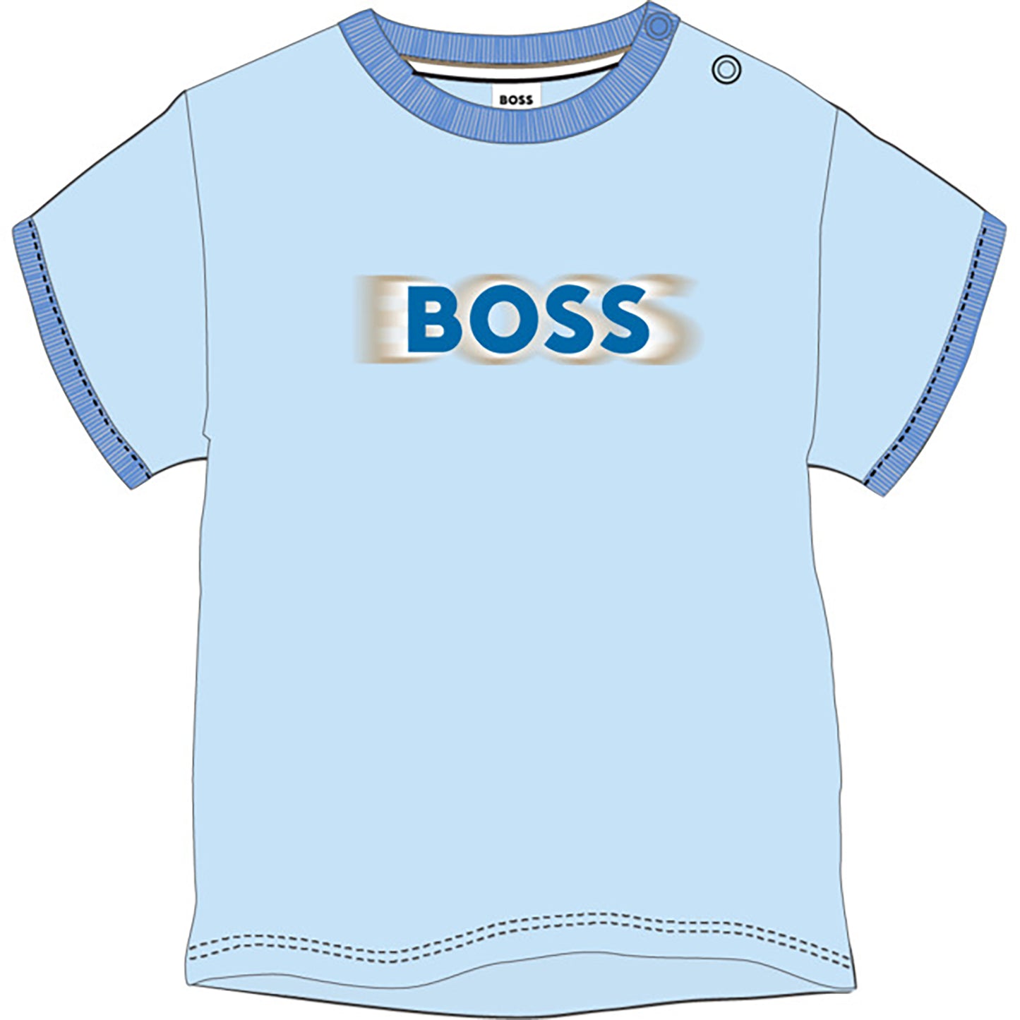 Boss, T-shirts, Boss - Light blue crew neck T-shirt