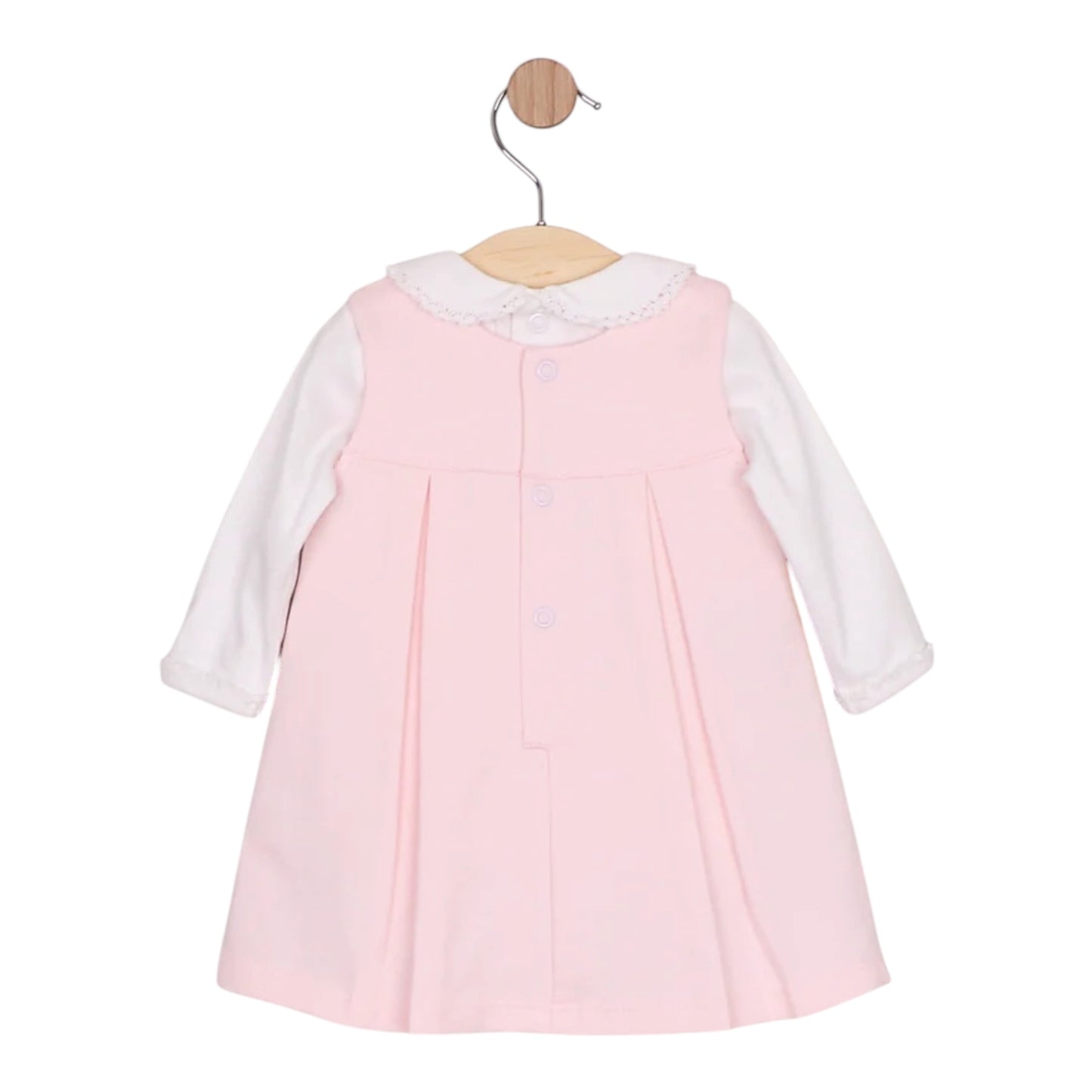 Emile et Rose - Pink pinafore dress and white top, Mitzi