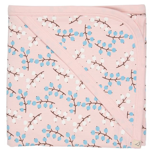 Pigeon Organics - Pink winter berry hooded blanket