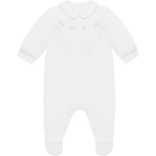 Emile et Rose - White & Beige Romper Lenny