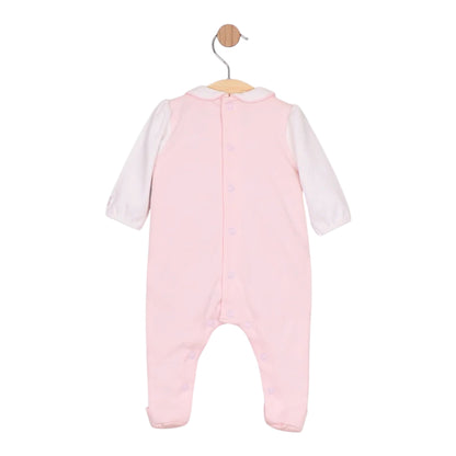 Emile et Rose - Romper with matching hat, pink and white, Maya