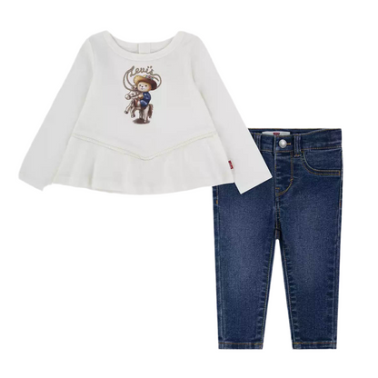 Levi’s - Girls 2 piece outfit,  jeans and LS T-shirt