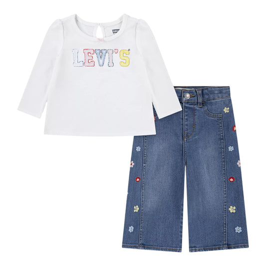 Levi’s - Girls 2 piece outfit,  jeans and LS T-shirt