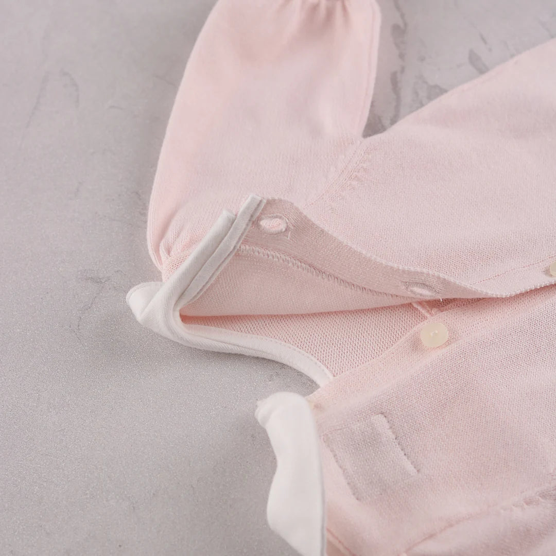 Emile et Rose - Light pink knit Romper with matching hat, Marnie