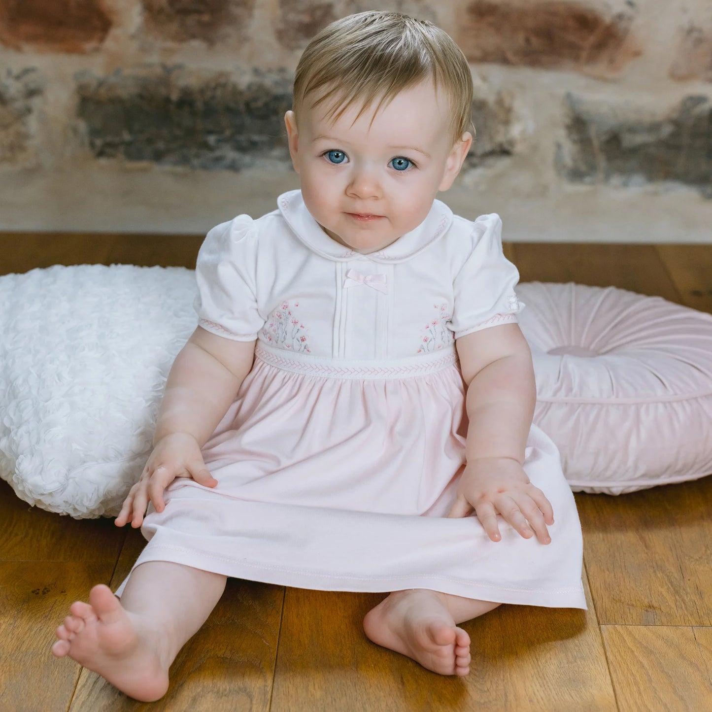 Emile et Rose - Pink and white dress with pants,