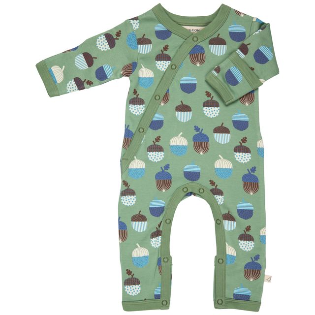 Pigeon Organics - Sage Green kimono romper, acorn