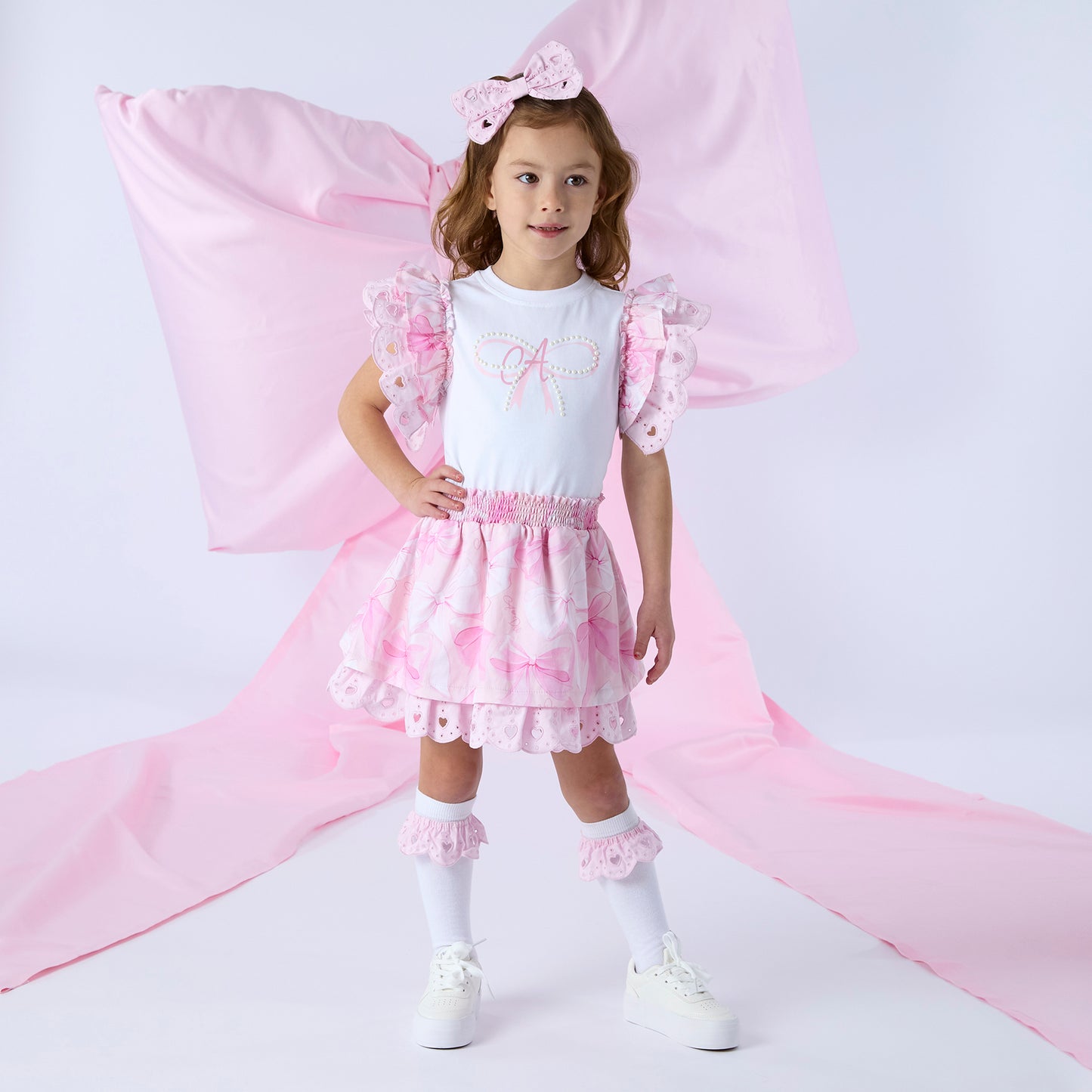 A’Dee - Bow print  mix dress