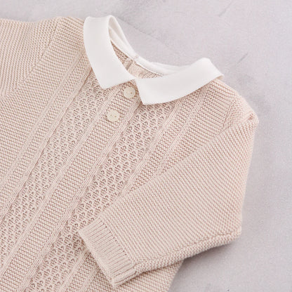 Emile et Rose - Beige knitted romper, Munro