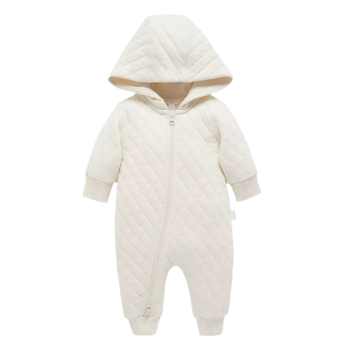 purebaby - Wheat melange, quilted, hoodie all in one