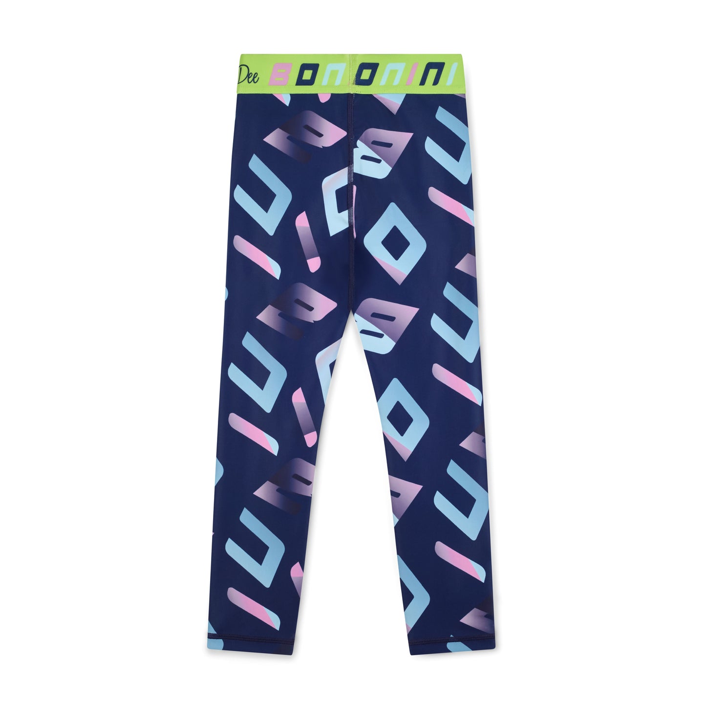 Bonini - Navy, printed, branded waistband, sports leggings, Inspire