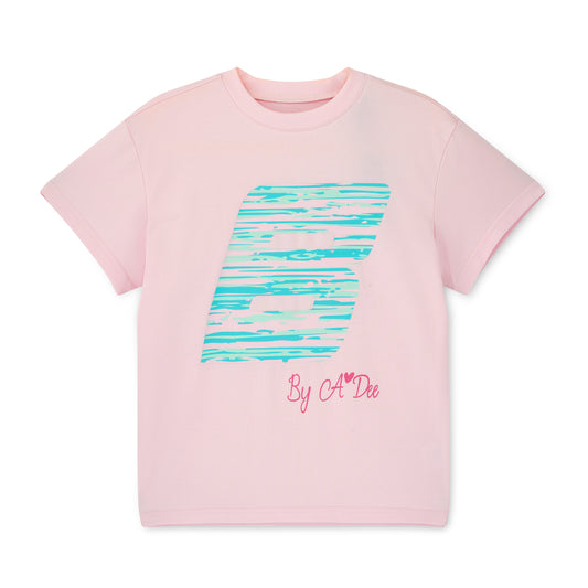 Bonini - Light pink T-shirt with  mint “B’ logo print on front