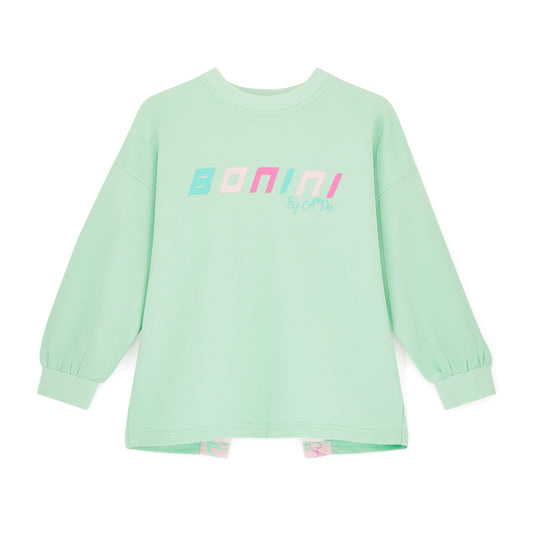 Bonini - Mint sweatshirt, back tape detail
