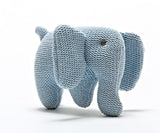 Best Years, soft toy, Knitted Elephant Rattle - Blue