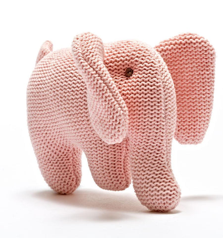 Best Years, soft toy, Knitted Elephant Rattle - Pink