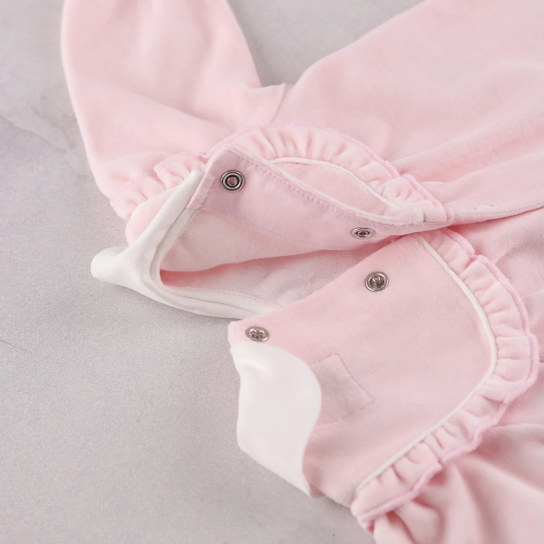 Emile et Rose - Pink velour Romper, Maddy