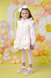 A'Dee - White coat with pink and yellow chevron print, Leila