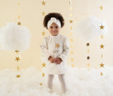 Little A, dresses, Little A - White fur trimmed star dress, Fallon
