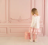 Little A, dresses, Little A - White and pink jersey frill dress, Emily