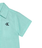 Calvin Klein, 2 piece outfits, Calvin Klein - 2 piece aqua linen shorts outfit