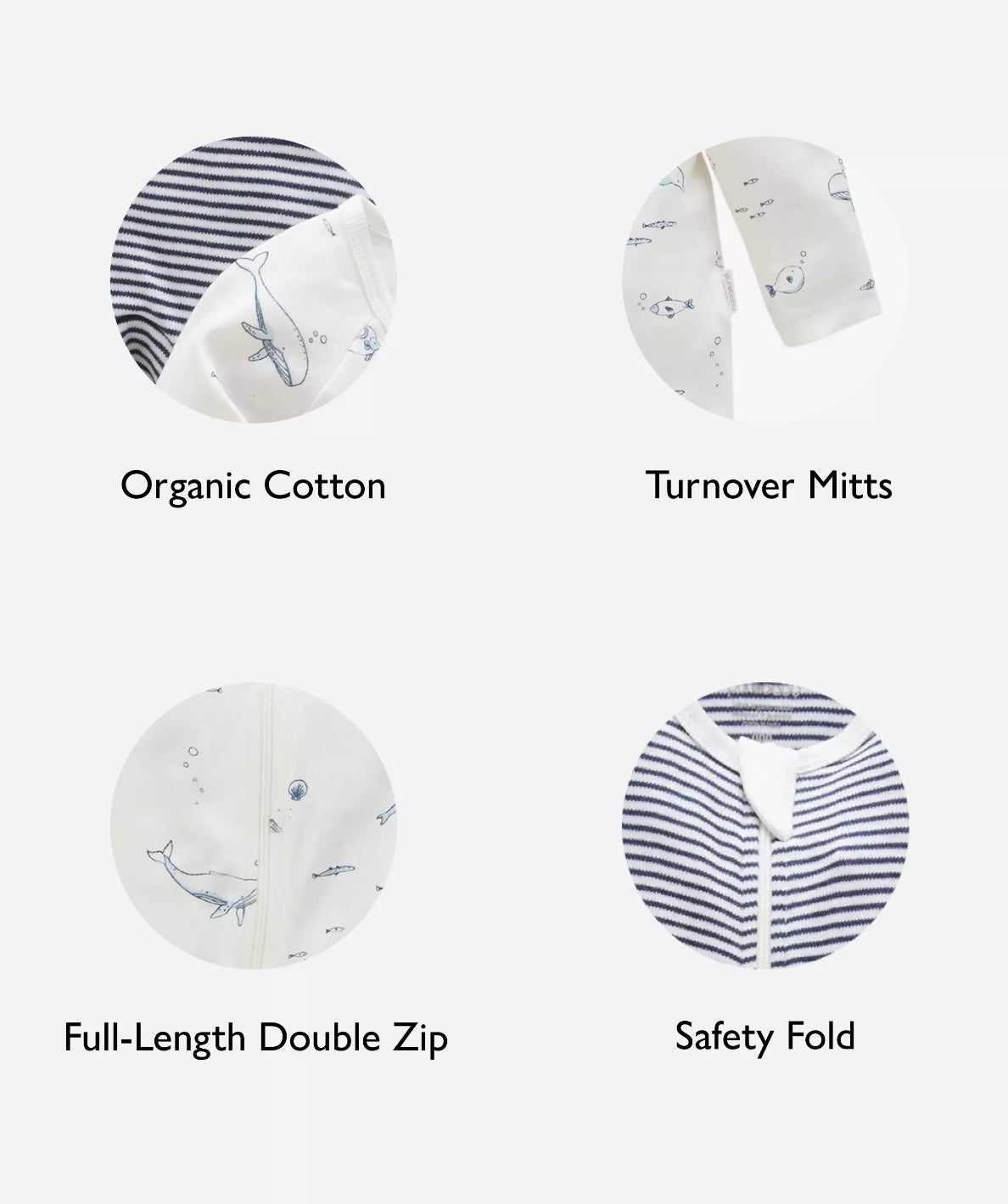 purebaby - 2 pack rompers, navy
