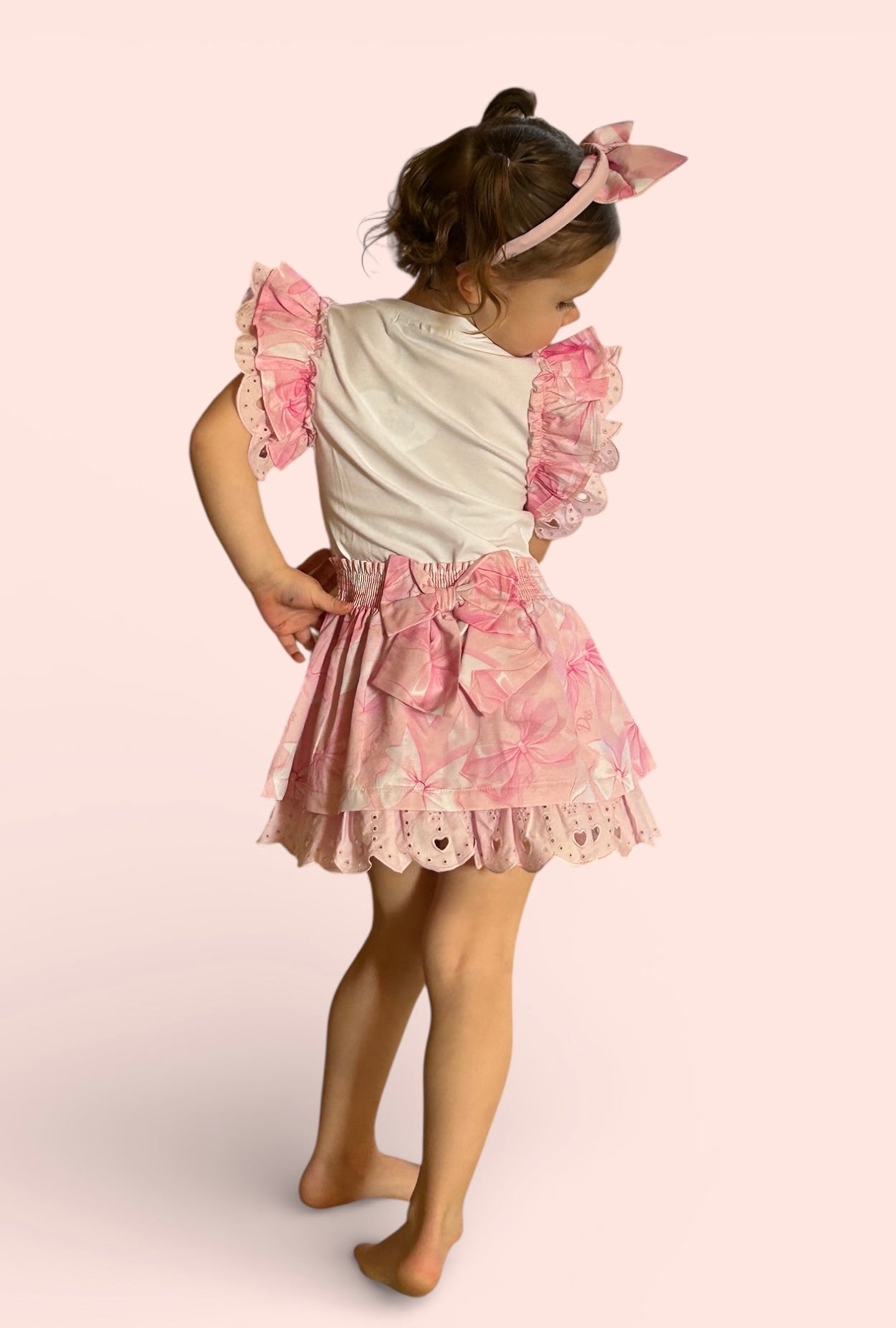 A’Dee - Bow print  mix dress