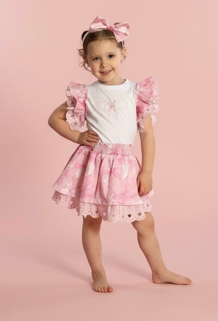 A’Dee - Bow print  mix dress