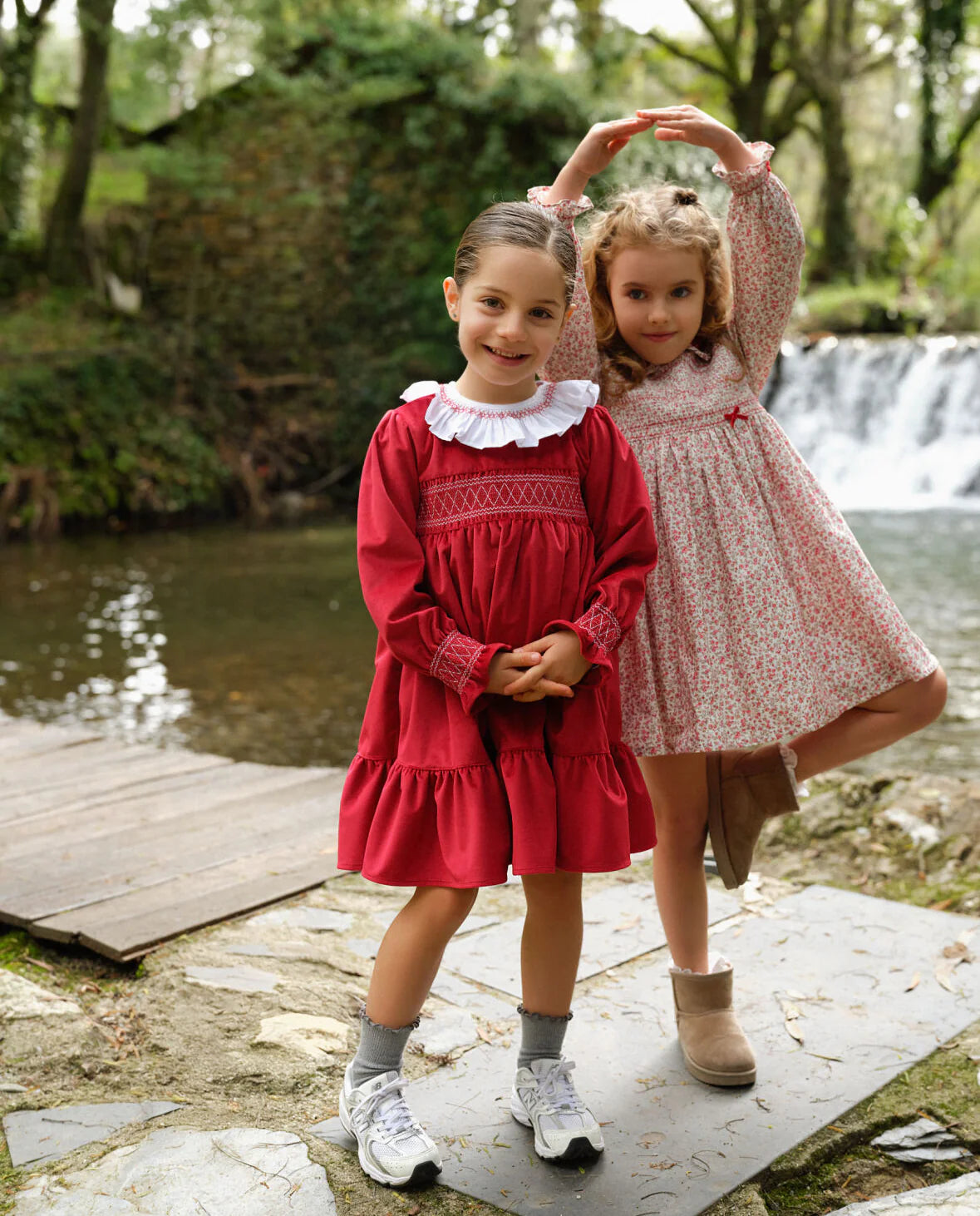 deolinda - Cream and red floral traditional dress