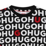 Hugo, T-shirts, HUGO - Crew neck T-shirt with all over HUGO branding