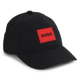 Hugo, Hats, HUGO - Black cap with red HUGO branding badge on front
