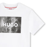 Hugo, T-shirts, HUGO - White Crew neck T-shirt with front HUGO print