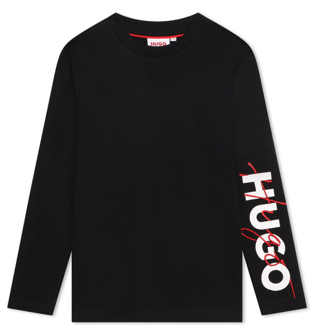 Hugo, Long sleeved Tee shirts, Hugo - Long sleeved black Tee, Hugo down sleeve