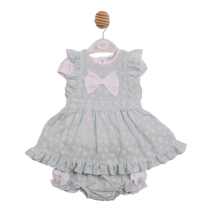 Mintini - Blue Daisy Pinafore Dress and Pants