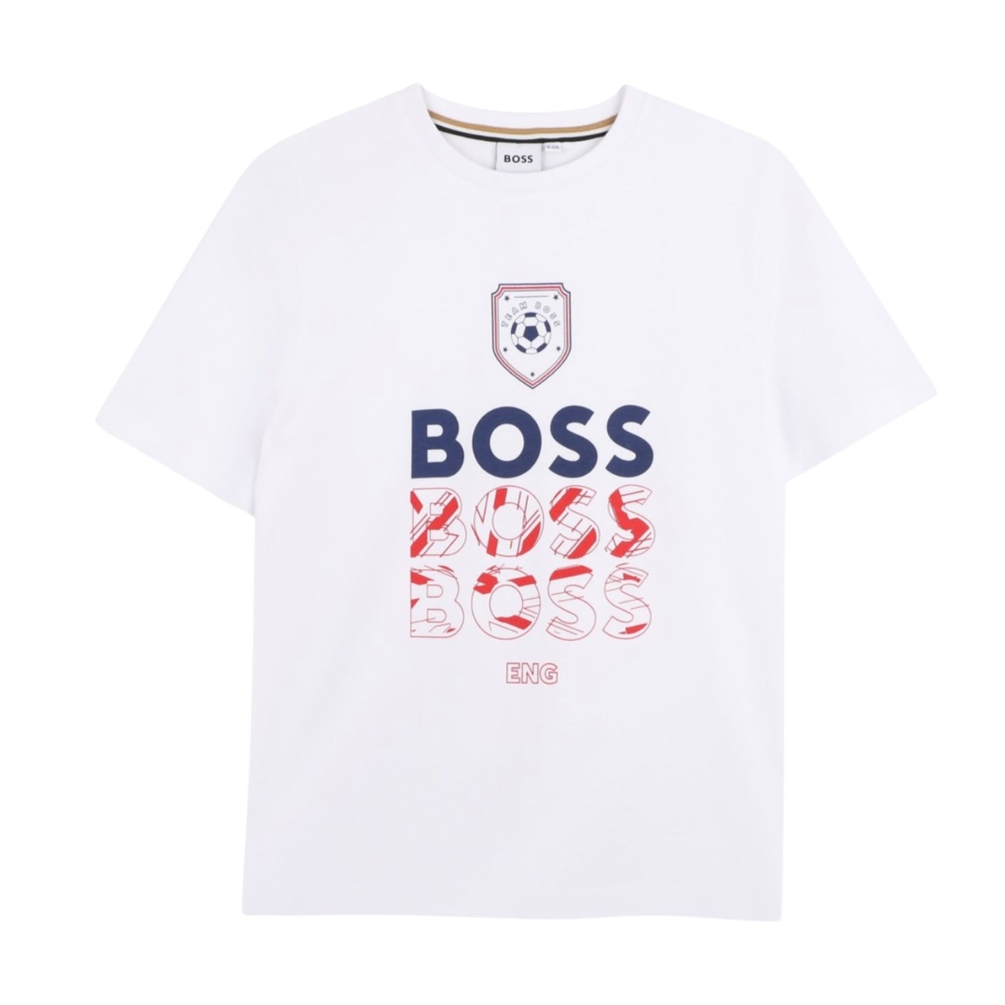 Boss - White crew neck T-shirt, England Team Boss