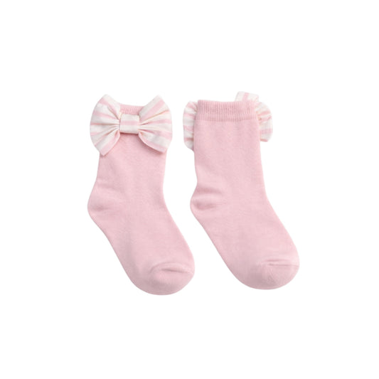 Caramelo Kids - Pink Stripe Bow Socks