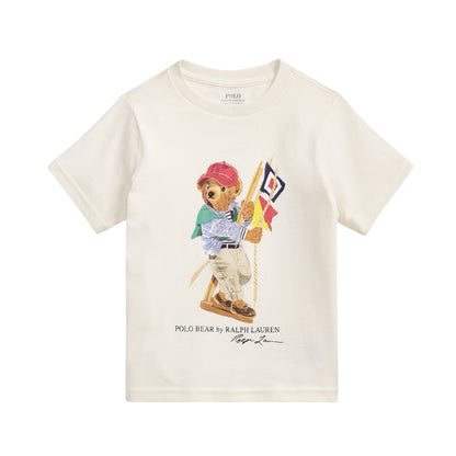 Ralph Lauren - Ivory T-shirt with signature bear front print