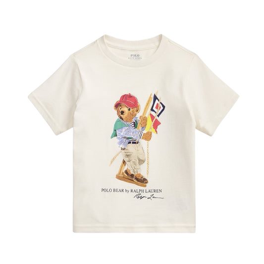 Ralph Lauren - Ivory T-shirt with signature bear front print