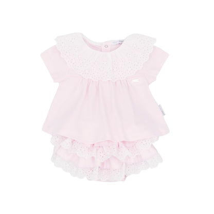 blues baby - pink 2 piece tunic and frilly pants