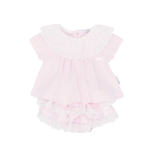 blues baby - pink 2 piece tunic and frilly pants