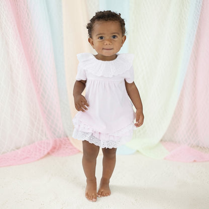 blues baby - pink 2 piece tunic and frilly pants