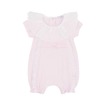 blues baby - light pink bubble with broderie anglaise collar
