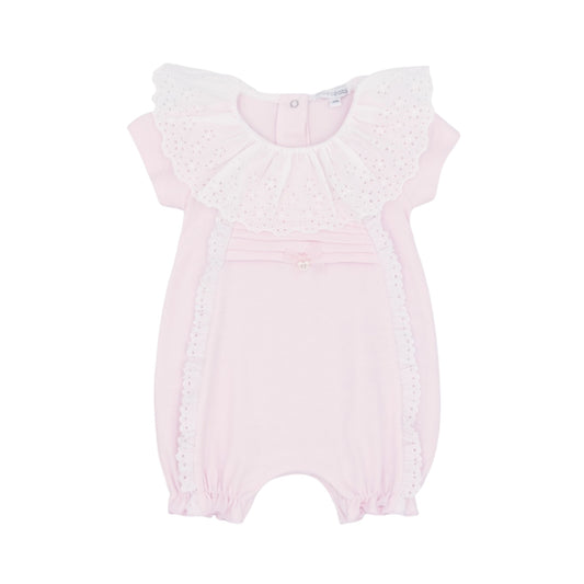 blues baby - light pink bubble with broderie anglaise collar