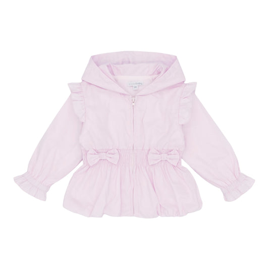 Ref: La Rochelle BB3090

Introducing the Blues Baby Light Pink Jacket – a charming piece designed for little ones who love style. This cotton jacket features a cosy hood and convenient zip front fastening, making it easy to put on and take off. Adorable bows adorn the front and back, while delicate ruffle detailing on the shoulders and a playful bubble hem add character. Machine washable at 30°, it's practical for everyday wear and playtime adventures.