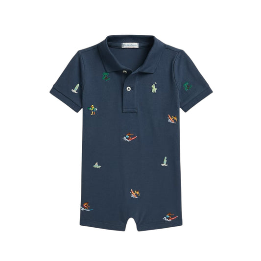 Ralph Lauren - Shortie polo romper, clancy blue